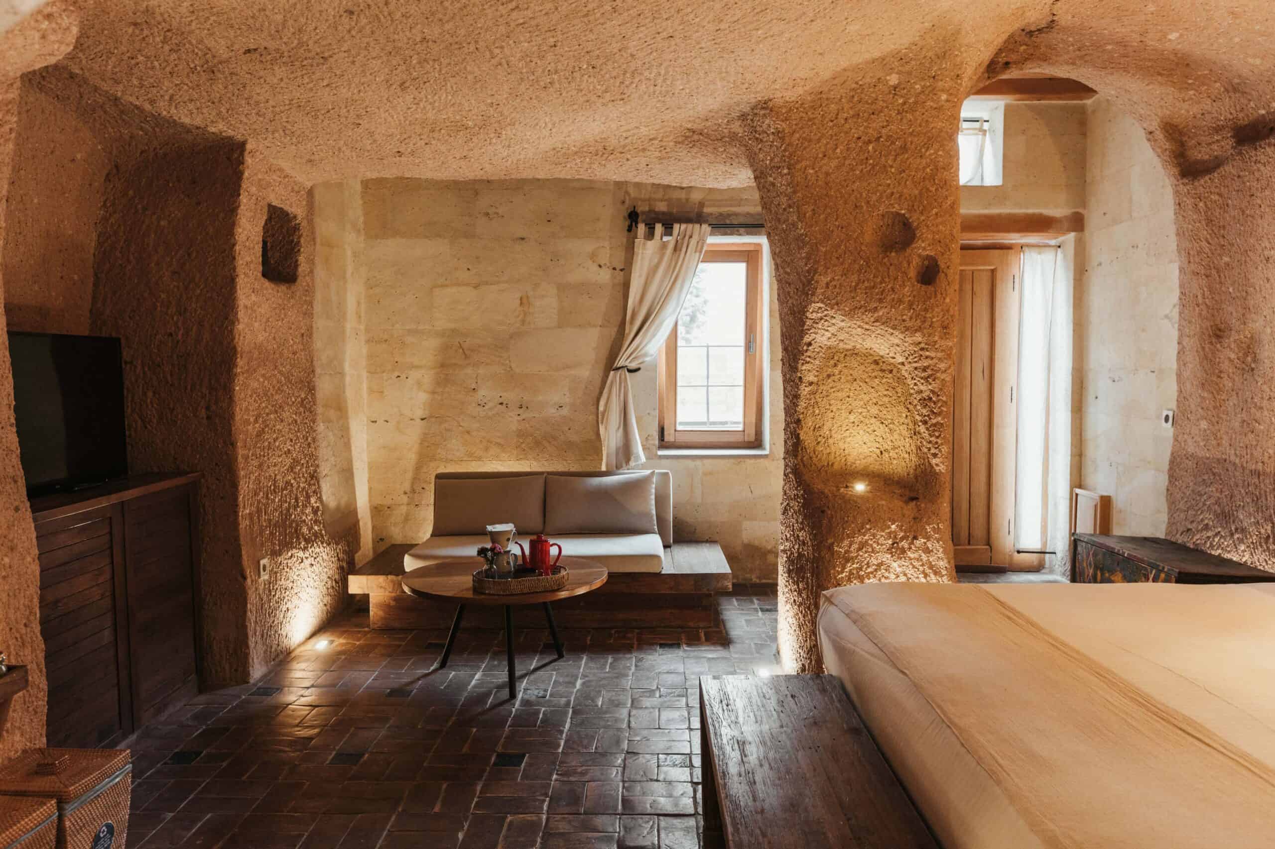 Millstone Cave Suites junior suite cave room with fireplace