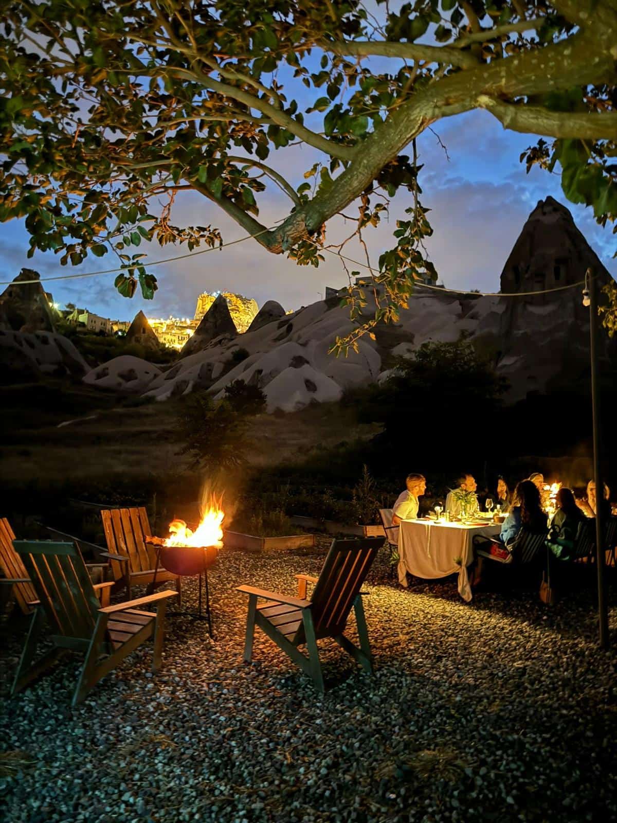 Romantic dinner with a valley view in the garden of Millstone Cave Suites